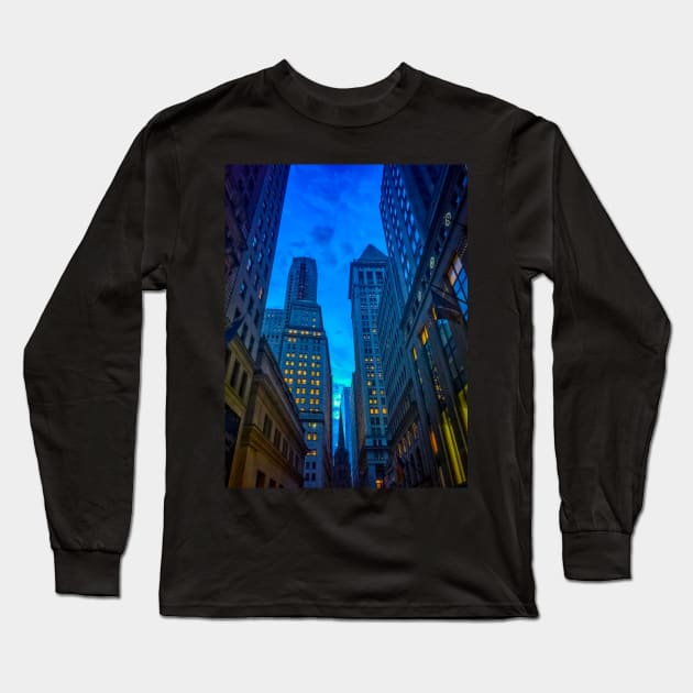 Wall Street, Manhattan, New York City Long Sleeve T-Shirt by eleonoraingrid